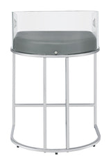 Thermosolis Gray and Chrome Acrylic Back Counter Height Stools, Set of 2 from Coaster - Luna Furniture