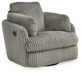 Tie-Breaker Fog Swivel Glider Recliner from Ashley - Luna Furniture