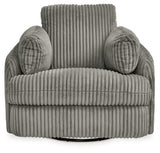 Tie-Breaker Fog Swivel Glider Recliner from Ashley - Luna Furniture