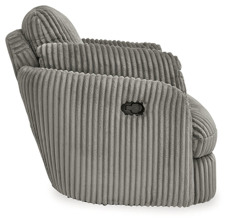 Tie-Breaker Fog Swivel Glider Recliner from Ashley - Luna Furniture