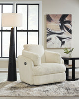 Tie-Breaker Ivory Swivel Glider Recliner from Ashley - Luna Furniture
