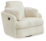 Tie-Breaker Ivory Swivel Glider Recliner from Ashley - Luna Furniture
