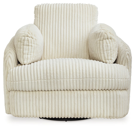 Tie-Breaker Ivory Swivel Glider Recliner from Ashley - Luna Furniture