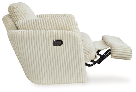 Tie-Breaker Ivory Swivel Glider Recliner from Ashley - Luna Furniture