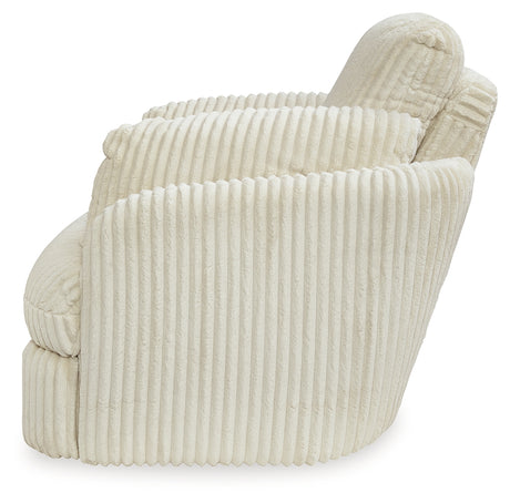 Tie-Breaker Ivory Swivel Glider Recliner from Ashley - Luna Furniture