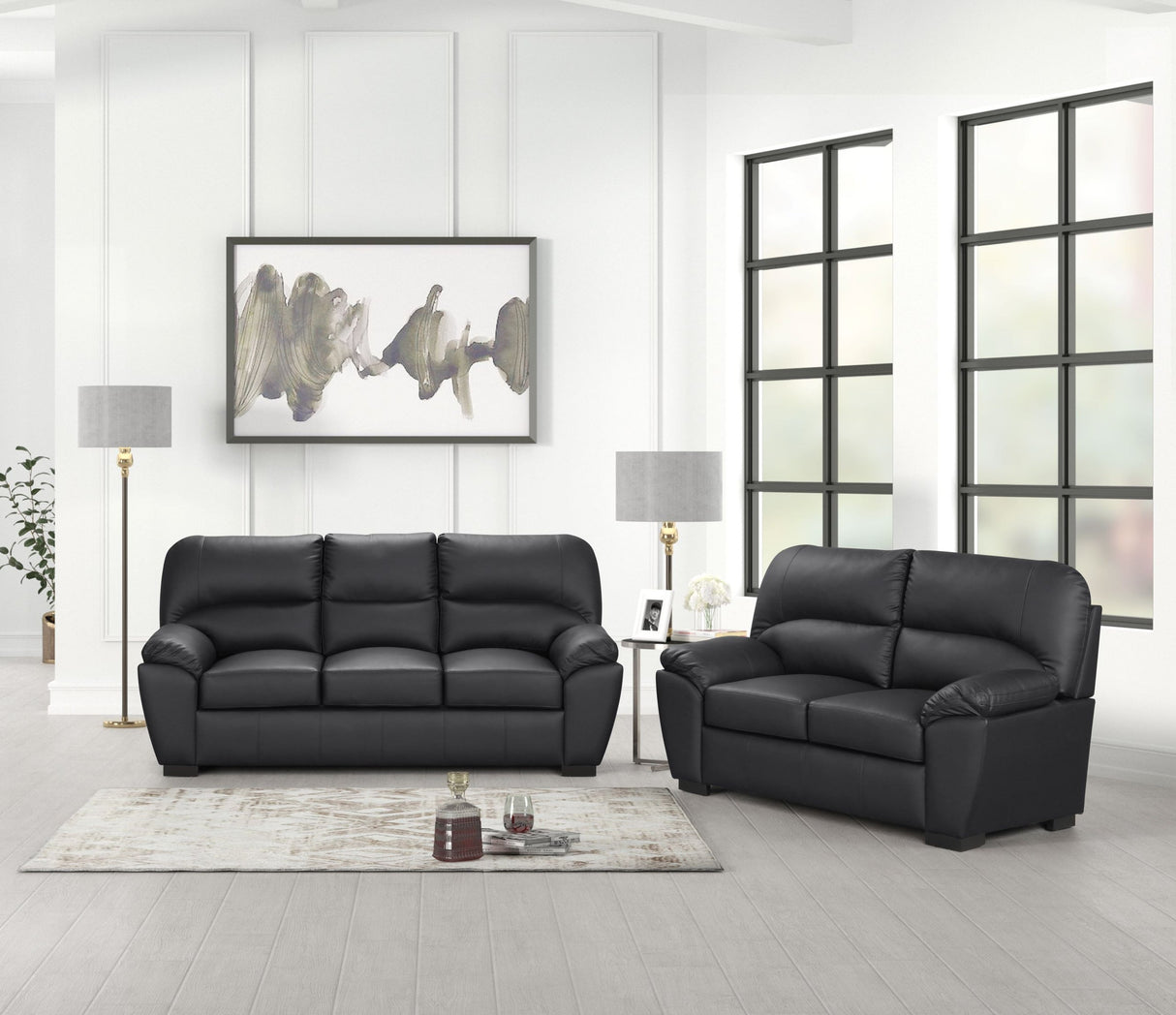 Tiffany Black 2-Piece Living Room Set from Happy Homes - Luna Furniture