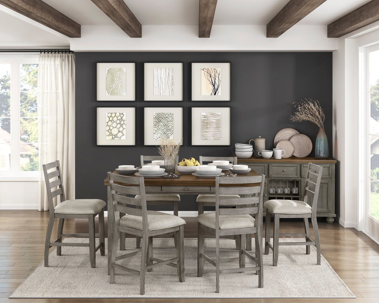 Tigard Cherry/Gray Counter Height Set from Homelegance - Luna Furniture