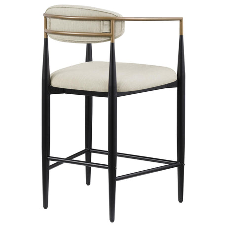 Tina Beige Metal Counter Height Upholstered Bar Stool, Set of 2 from Coaster - Luna Furniture