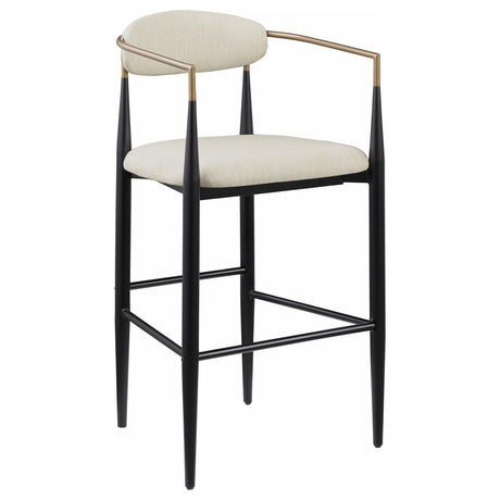 Tina Beige Metal Pub Height Upholstered Bar Stool, Set of 2 from Coaster - Luna Furniture