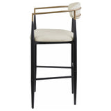 Tina Beige Metal Pub Height Upholstered Bar Stool, Set of 2 from Coaster - Luna Furniture
