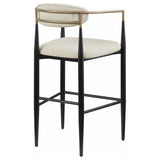 Tina Beige Metal Pub Height Upholstered Bar Stool, Set of 2 from Coaster - Luna Furniture