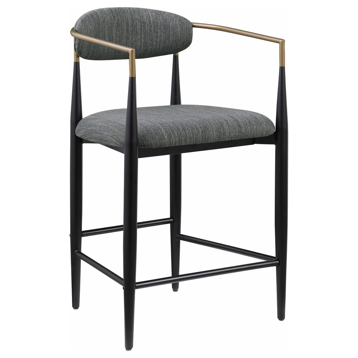 Tina Dark Gray Metal Counter Height Upholstered Bar Stool, Set of 2 from Coaster - Luna Furniture