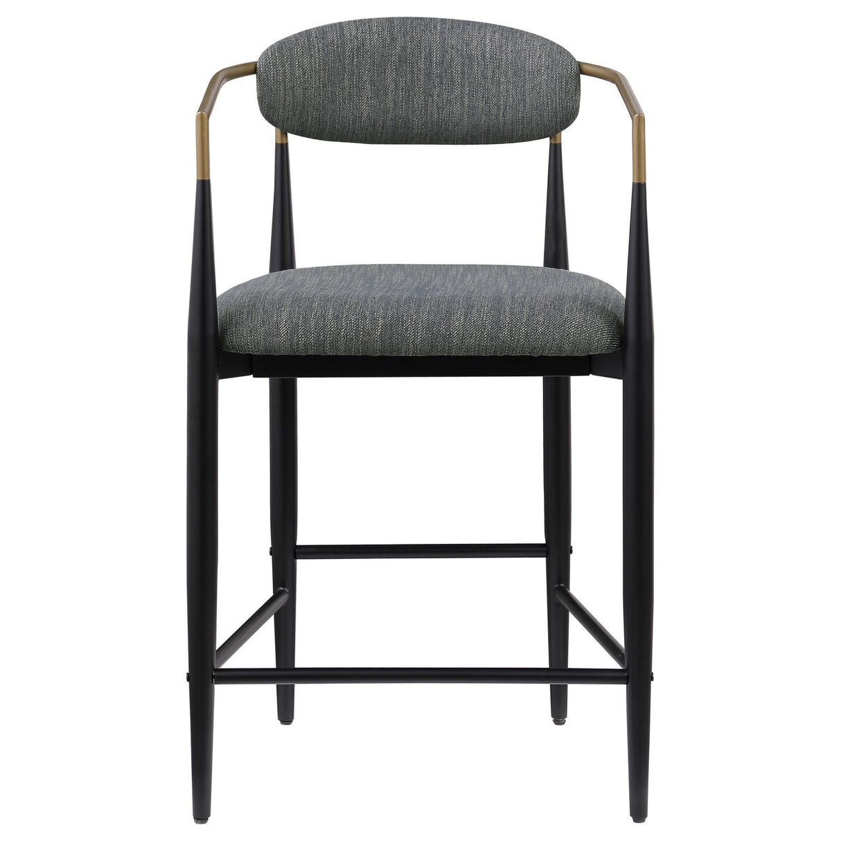 Tina Dark Gray Metal Counter Height Upholstered Bar Stool, Set of 2 from Coaster - Luna Furniture