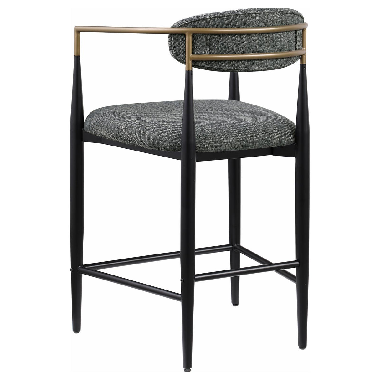 Tina Dark Gray Metal Counter Height Upholstered Bar Stool, Set of 2 from Coaster - Luna Furniture