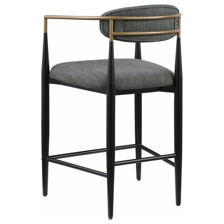Tina Dark Gray Metal Counter Height Upholstered Bar Stool, Set of 2 from Coaster - Luna Furniture