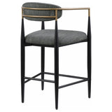 Tina Dark Gray Metal Counter Height Upholstered Bar Stool, Set of 2 from Coaster - Luna Furniture