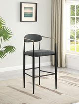 Tina Dark Gray Metal Pub Height Upholstered Bar Stool, Set of 2 from Coaster - Luna Furniture