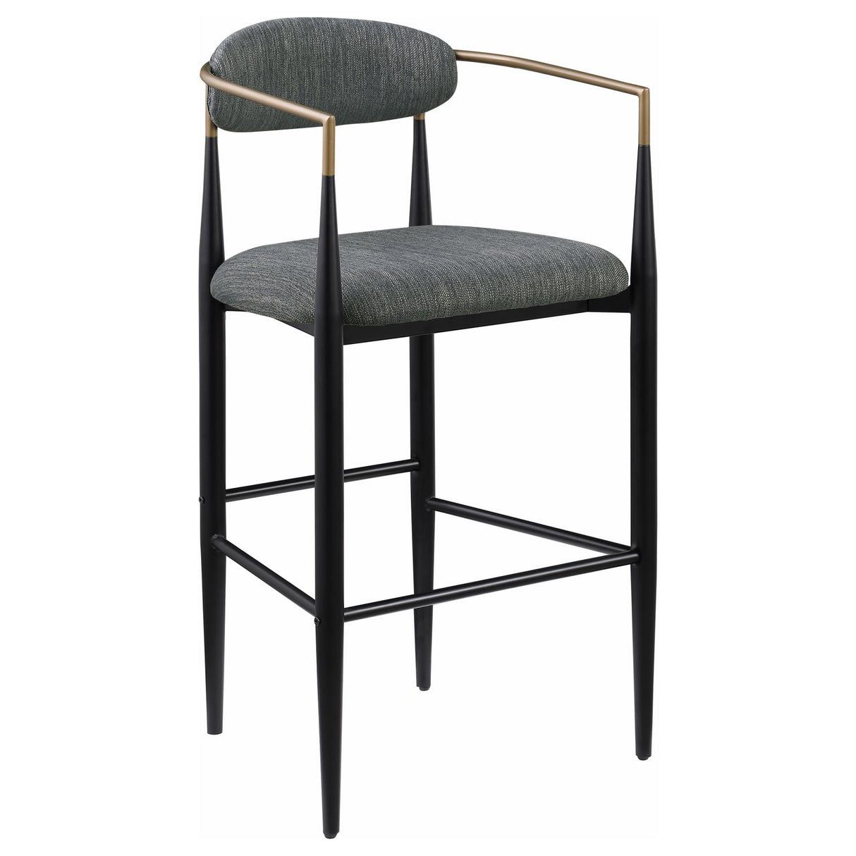 Tina Dark Gray Metal Pub Height Upholstered Bar Stool, Set of 2 from Coaster - Luna Furniture