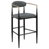 Tina Dark Gray Metal Pub Height Upholstered Bar Stool, Set of 2 from Coaster - Luna Furniture