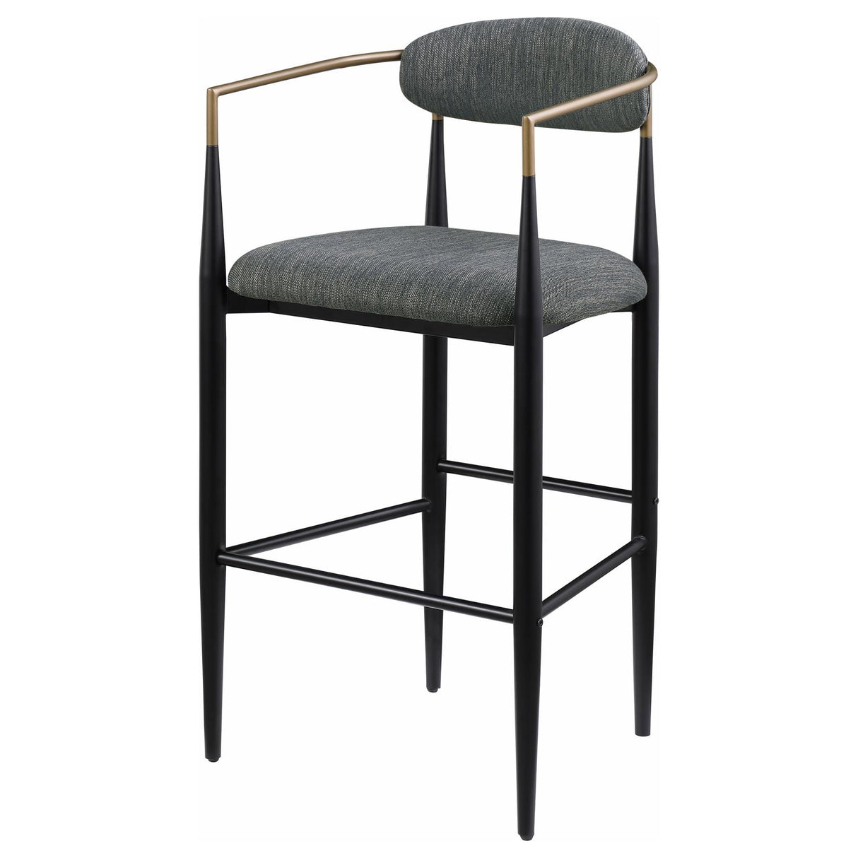 Tina Dark Gray Metal Pub Height Upholstered Bar Stool, Set of 2 from Coaster - Luna Furniture