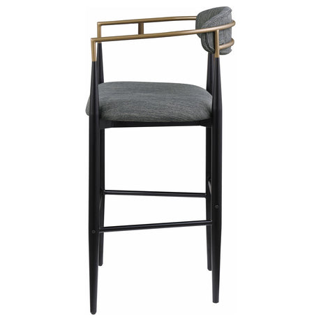Tina Dark Gray Metal Pub Height Upholstered Bar Stool, Set of 2 from Coaster - Luna Furniture