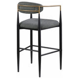 Tina Dark Gray Metal Pub Height Upholstered Bar Stool, Set of 2 from Coaster - Luna Furniture