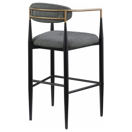 Tina Dark Gray Metal Pub Height Upholstered Bar Stool, Set of 2 from Coaster - Luna Furniture