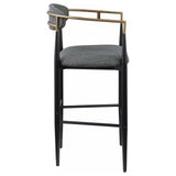 Tina Dark Gray Metal Pub Height Upholstered Bar Stool, Set of 2 from Coaster - Luna Furniture