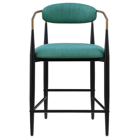 Tina Green Metal Counter Height Upholstered Bar Stool, Set of 2 from Coaster - Luna Furniture