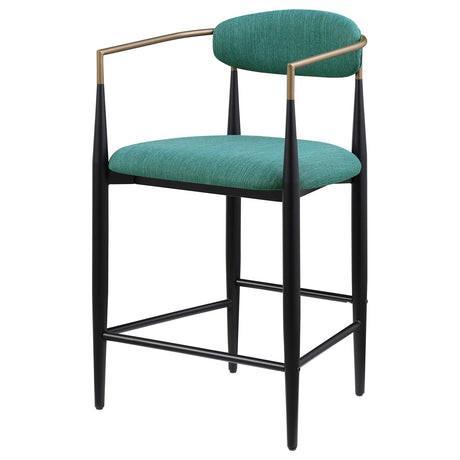 Tina Green Metal Counter Height Upholstered Bar Stool, Set of 2 from Coaster - Luna Furniture