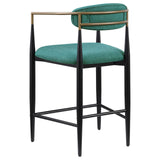 Tina Green Metal Counter Height Upholstered Bar Stool, Set of 2 from Coaster - Luna Furniture