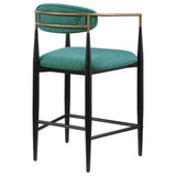 Tina Green Metal Counter Height Upholstered Bar Stool, Set of 2 from Coaster - Luna Furniture