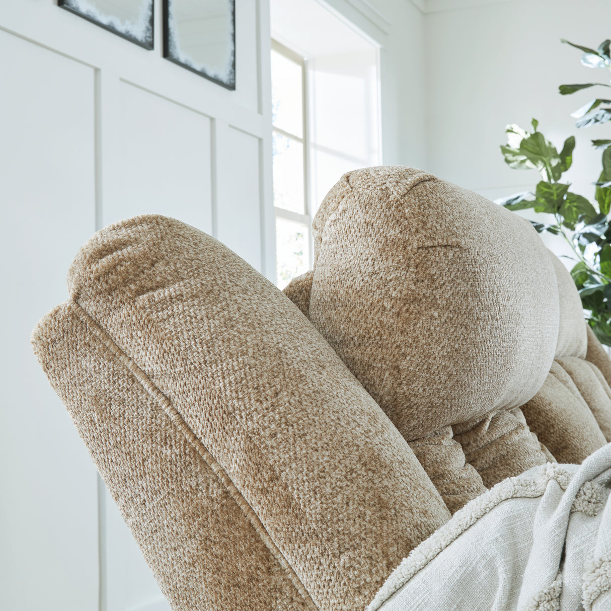 Tip-Off Wheat Power Recliner from Ashley - Luna Furniture