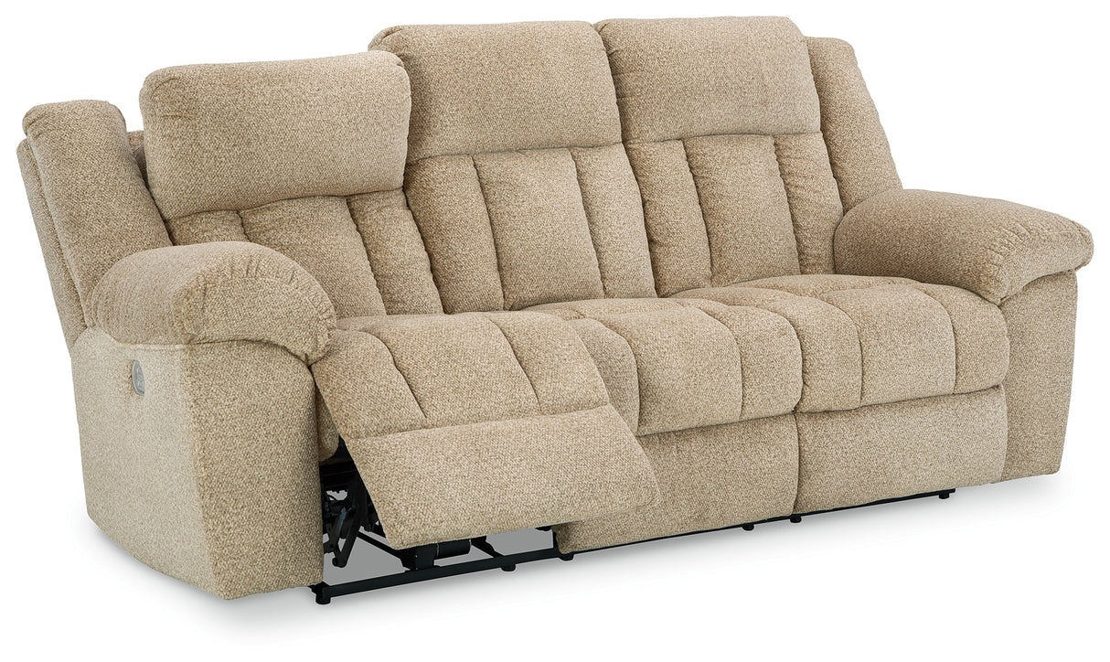 Tip-Off Wheat Power Reclining Sofa from Ashley - Luna Furniture