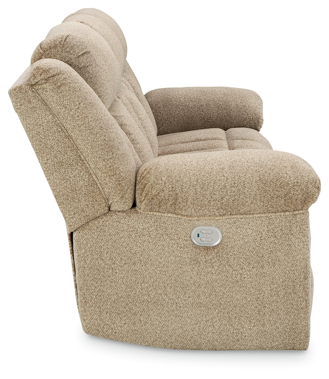 Tip-Off Wheat Power Reclining Sofa from Ashley - Luna Furniture