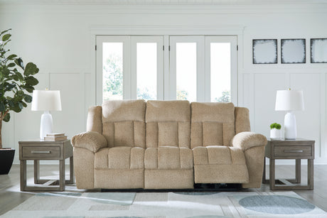 Tip-Off Wheat Power Reclining Sofa from Ashley - Luna Furniture