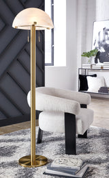 Tobbinsen Brass Finish Floor Lamp from Ashley - Luna Furniture