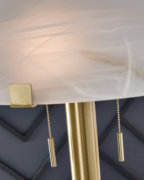 Tobbinsen Brass Finish Floor Lamp from Ashley - Luna Furniture