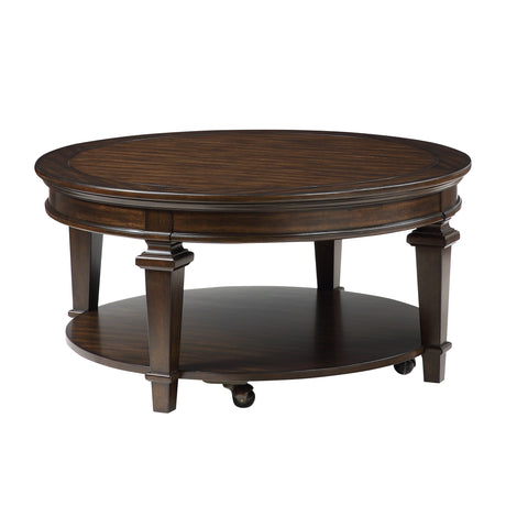 Tobias Espresso Round Cocktail Table from Homelegance - Luna Furniture