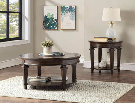 Tobias Espresso Round Cocktail Table from Homelegance - Luna Furniture