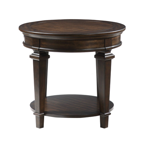 Tobias Espresso Round End Table from Homelegance - Luna Furniture