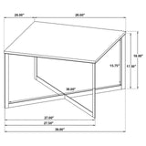 Tobin White and Black Square Marble Top Coffee Table from Coaster - Luna Furniture