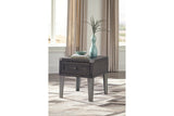 Todoe Dark Gray End Table with USB Ports & Outlets from Ashley - Luna Furniture