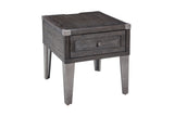 Todoe Dark Gray End Table with USB Ports & Outlets from Ashley - Luna Furniture