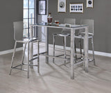 Tolbert Chrome Bar Table with Glass Top from Coaster - Luna Furniture