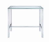 Tolbert Chrome Bar Table with Glass Top from Coaster - Luna Furniture