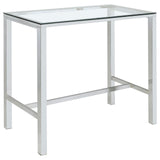Tolbert Clear and Chrome 5-Piece Bar Set with Acrylic Chairs from Coaster - Luna Furniture