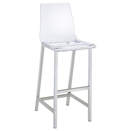 Tolbert Clear and Chrome 5-Piece Bar Set with Acrylic Chairs from Coaster - Luna Furniture