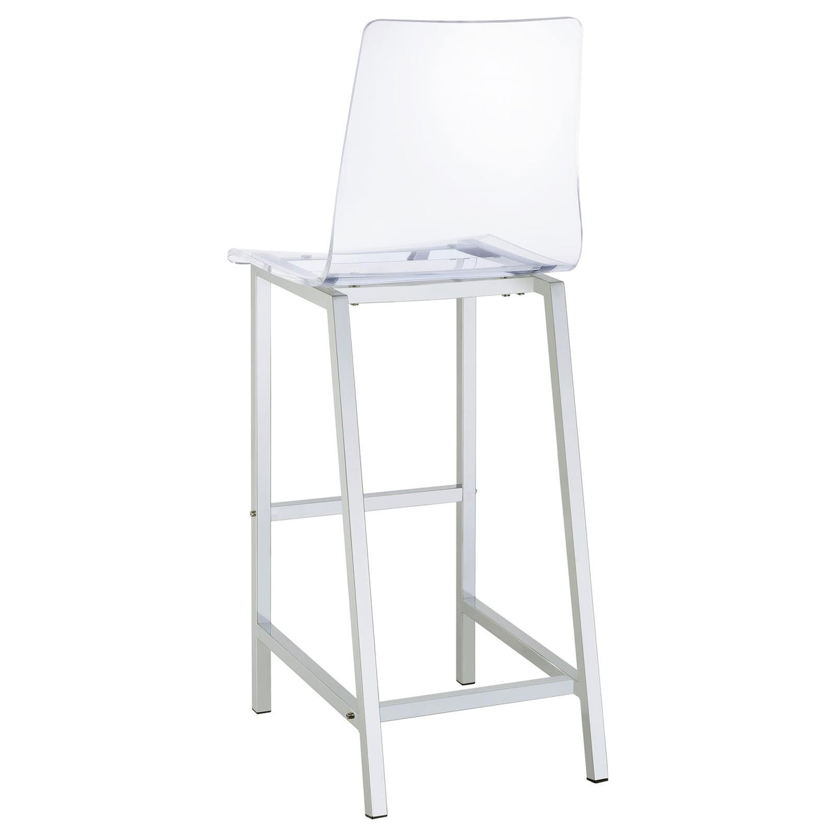 Tolbert Clear and Chrome 5-Piece Bar Set with Acrylic Chairs from Coaster - Luna Furniture