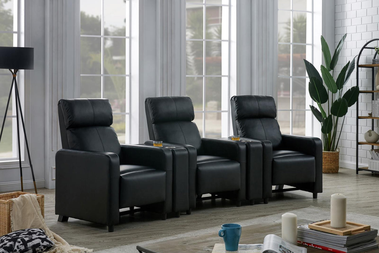 Toohey Black Upholstered Tufted Recliner Living Room Set from Coaster - Luna Furniture